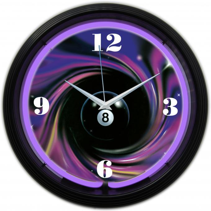 Neonetics Neon Clocks, 8 Ball Swirl Neon Clock