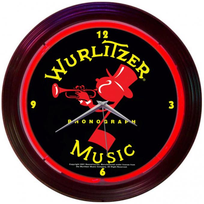 Neonetics Neon Clocks, Wurlitzer Johnny One Note Neon Clock