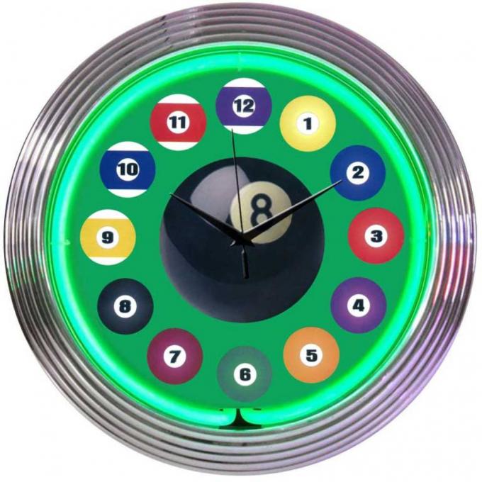 Neonetics Neon Clocks, Billiard Ball Green Neon Clock