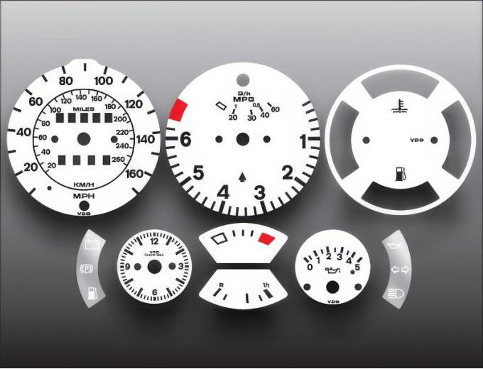 Whitegauges 1982-1985.5 Porsche 944 White Face Gauges 8285P9-2167