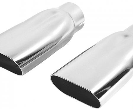 RestoParts Exhaust Tips, Oval, 1969-72 Chevelle/El Camino/Monte Carlo SS, Chrome 2-1/2" CET0002