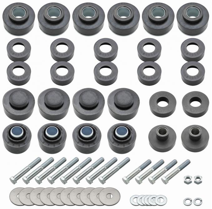 RestoParts Bushing Kit, Body, 1968-72 GTO/Tempest/LeMans Coupe & 69-72 Grand Prix, w/Hdw SB615K