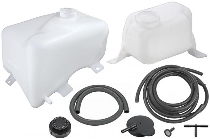 RestoParts Tank Set, Coolant & Washer Fluid, 1978-88 El Camino/Monte/Malibu, w/Caps & Hose L241364