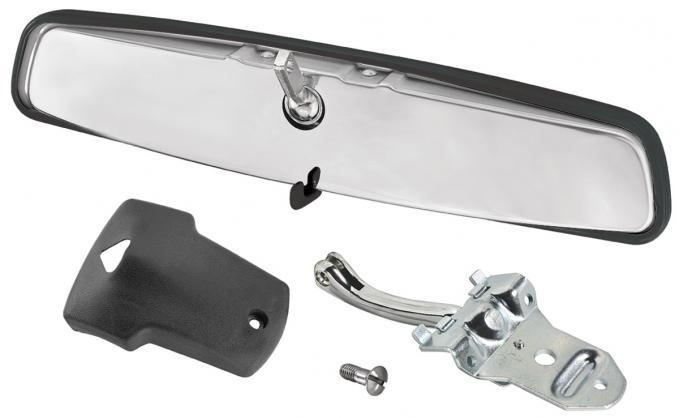 RestoParts Mirror Kit, 1971-72 A-Body, Coupe, 11-1/2" Day & Night w/Lever, Black Surround CH33194BK