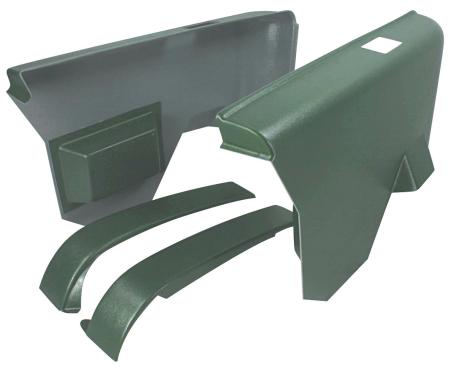RestoParts Rear Armrest Panels - 1970-72, Plastic, Dark Green KNK0053DG