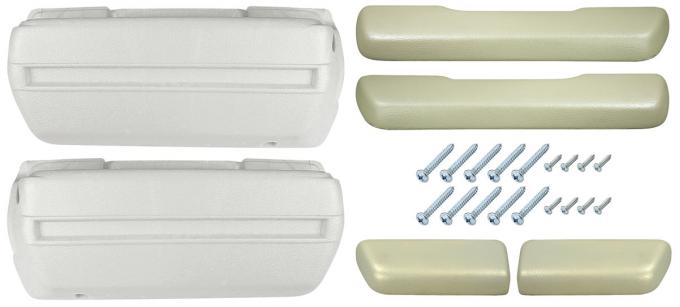 RestoParts Armrest Kit, 1968-69 Front Pads/Bases w/Rear Pads Only, Parchment BK16PM