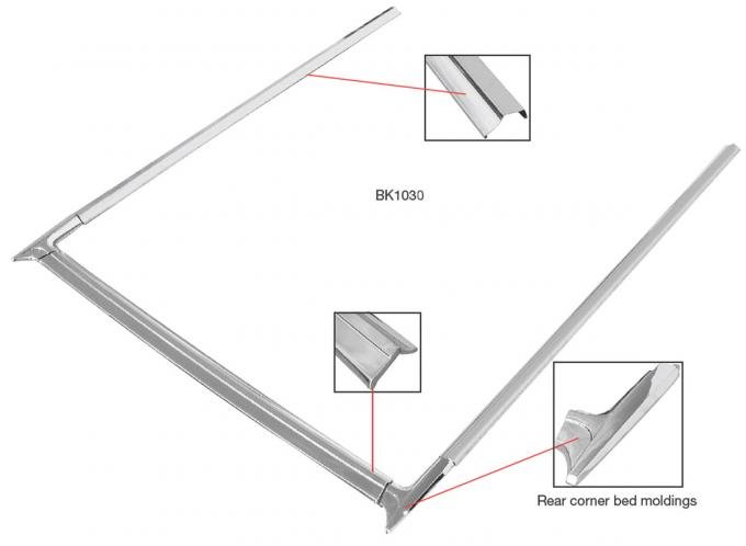 RestoParts Molding, Bed, 1964-67 El Camino, Kit BK1030