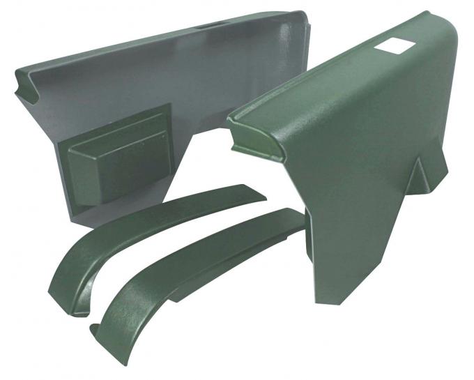RestoParts Rear Armrest Panels - 1970-72, Plastic, Dark Green KNK0053DG