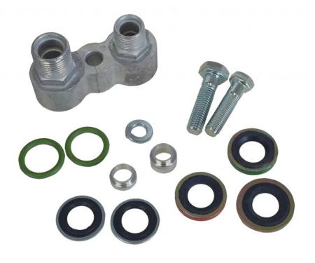 Vintage Air Compressor Block Fitting, GM A-6 and R4, Complete Kit 341080