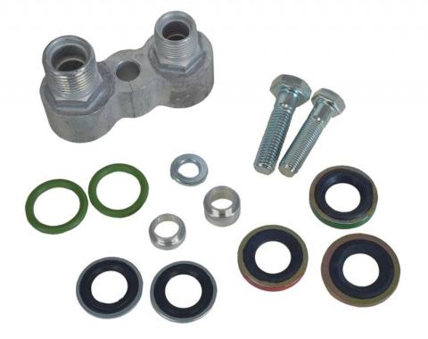 Vintage Air Compressor Block Fitting, GM A-6 and R4, Complete Kit 341080