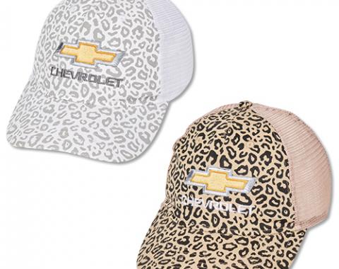 Ladies Gold Bowtie Cheetah Cap