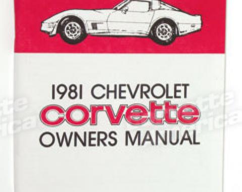 Corvette Owners Manual, 1981