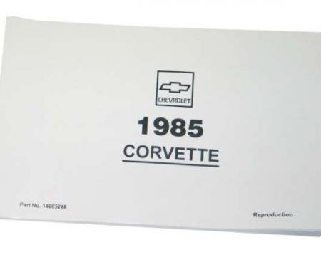 Corvette Owners Manual, 1985