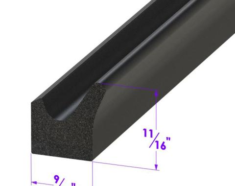 Metro Moulded Parts 1939-1966 Shelby / American Motors / Chevrolet / Hudson / Kaiser / Willys / Pontiac / Chrysler / Buick / Oldsmobile Door Side Seal. Same as Lp 40-A, but for a Heavier Seal LP 40