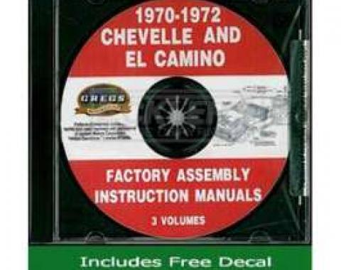 El Camino Factory Assembly Instructions Manual, On CD, 1970-1972