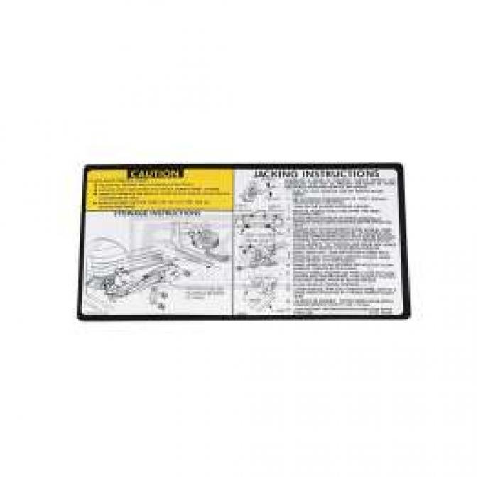 El Camino Jacking Instruction Decal, El Camino And GMC, 1981-1987