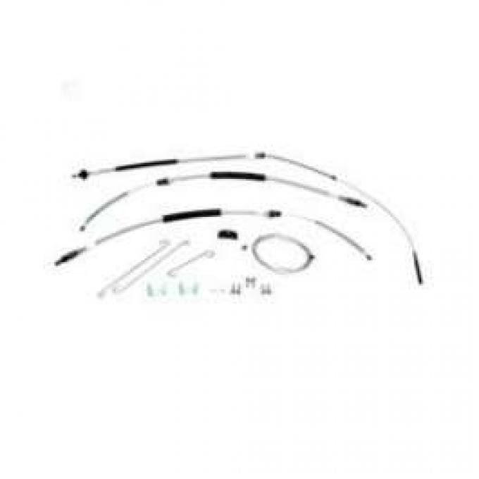 El Camino Parking Brake Cable Kit, Without TH400 Transmission, Stainless Steel, 1973-1977