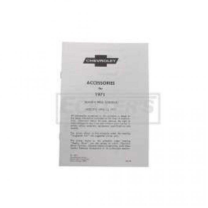 El Camino Custom Features And Accessories Manual, 1971