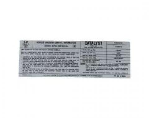 El Camino Emission Decal, 350 ci. 4 Barrel (5.7), With High Output Alternator, Automatic Transmission, Code LM, 1978