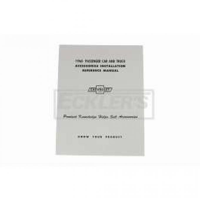El Camino Accessory Installation Manual, 1960