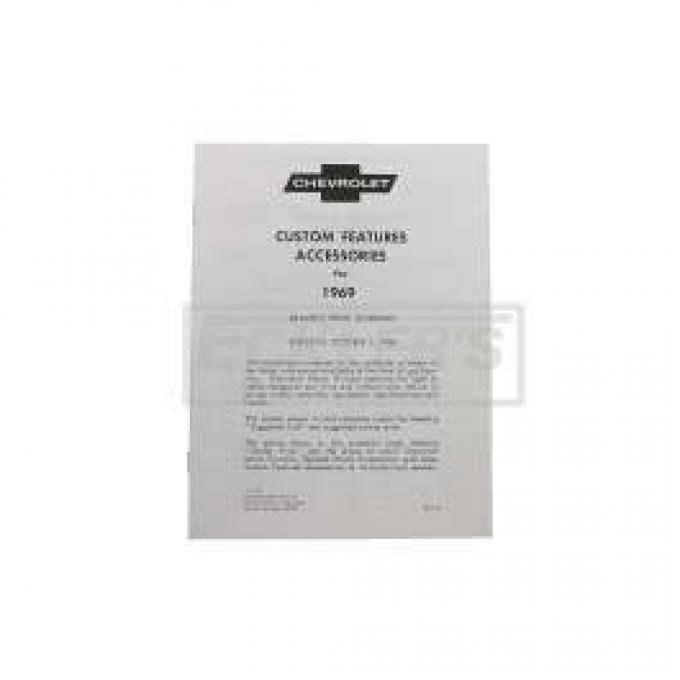 El Camino Custom Features And Accessories Manual, 1969