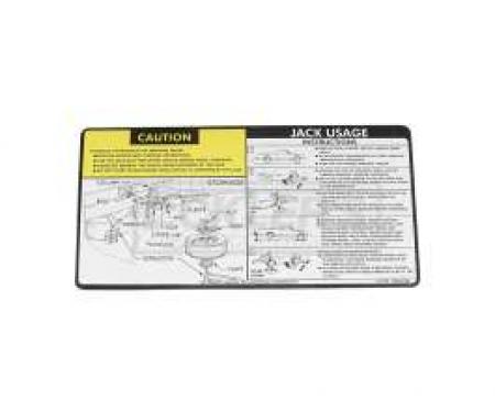 El Camino Jacking Instruction Decal, El Camino And GMC, 1979-1980