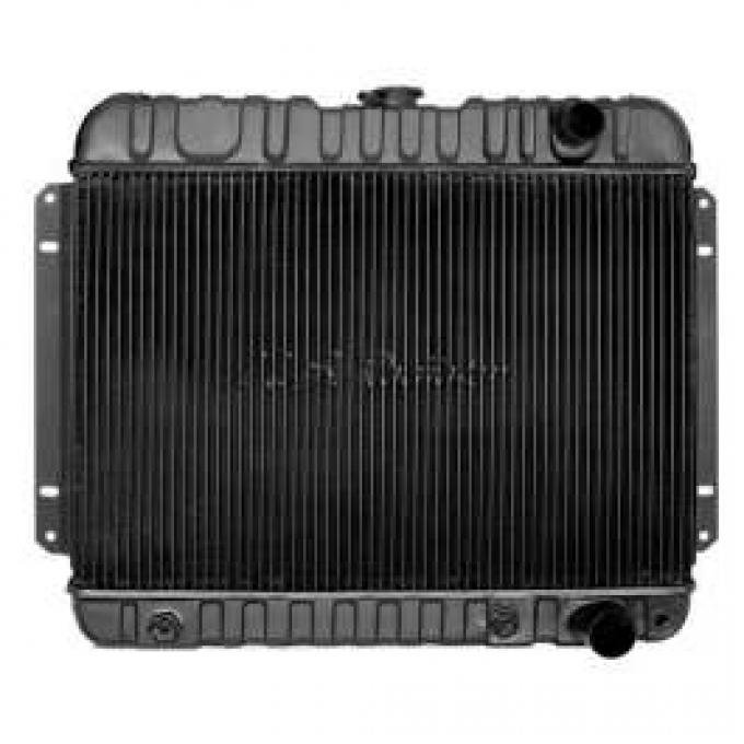 El Camino Radiator, Small Block, 4-Row, Straight Outlet, For Cars With Automatic Transmission & Without Air Conditioning, Desert Cooler, U.S. Radiator, 1964-1965