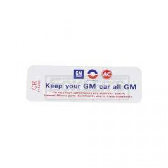 El Camino Air Cleaner Decal, 350/270Hp, Keep Your GM All GM, 1971