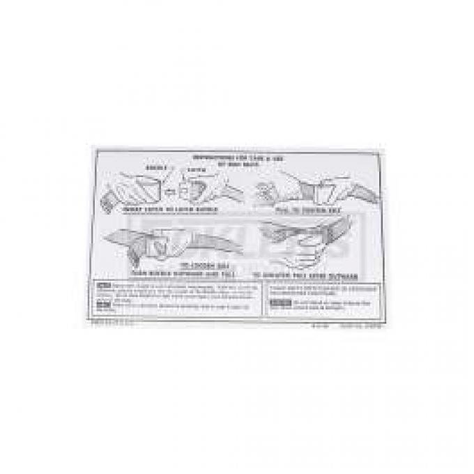 El Camino Interior Seat Belt Instruction Card, 1964-1967