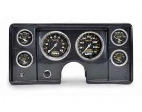 El Camino Instrument Cluster Panel, Carbon Fiber Finish, With Carbon Fiber Series Gauges, 1978-1981