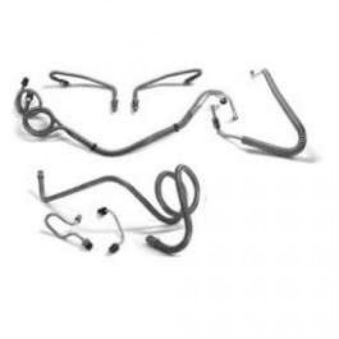 El Camino Full Brake Line Set, Power Disc Lines For Conversion, Stainless Steel, 1968-1972
