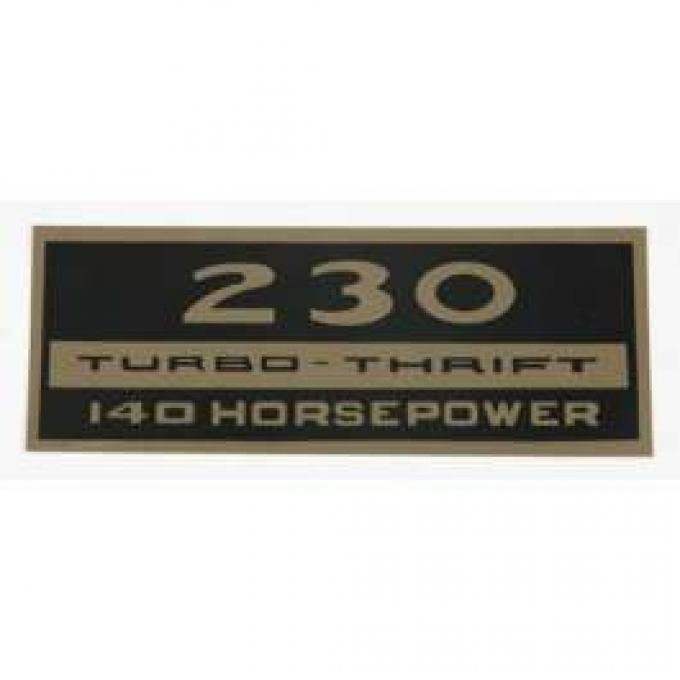 El Camino Valve Cover Decal, 230 Turbo-Thrift, 140 Hp, 1965-1969