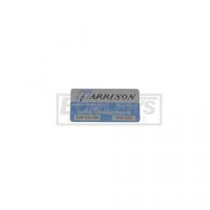 El Camino Air Conditioning Evaporator Box Decal, Harrison, 1972