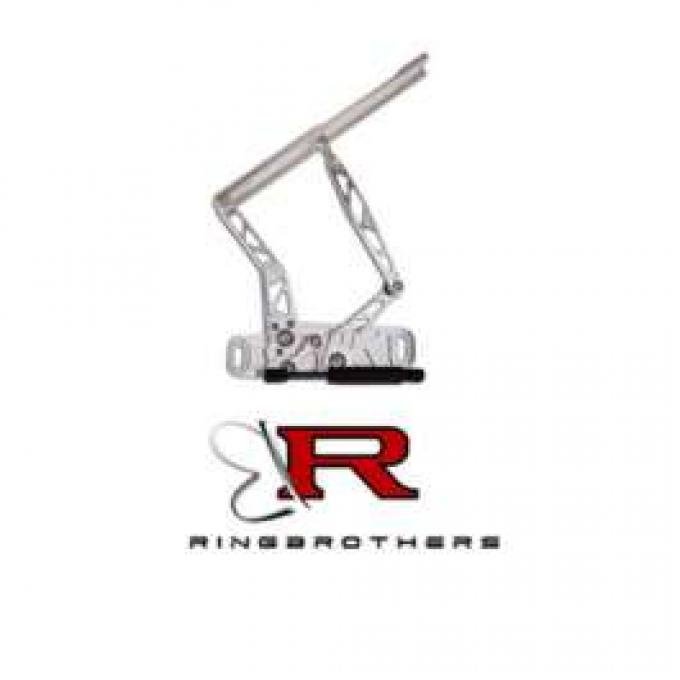 El Camino Hood Hinges,Billet Aluminum, Air Frame, Natural, With Steel Hood, 1965-1967