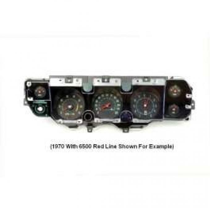 El Camino Instrument Cluster Assembly, With 5000 RPM Redline Tachometer, Super Sport (SS), 1971-1972