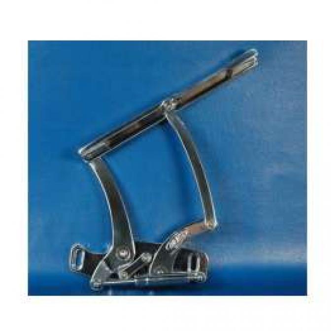El Camino Billet Aluminum Hood Hinges, Clear Powder Coated Finish, 1965-1967