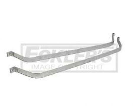 El Camino Fuel Tank Mounting Straps, Stainless Steel With Anti Squeak Strips, 1978-1987