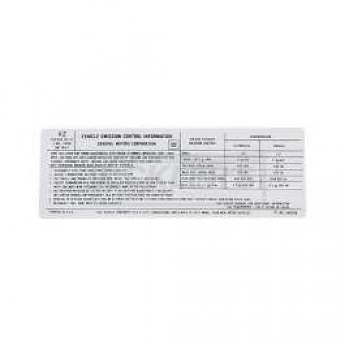 El Camino Emissions Decal, 350-400 c.i. 2 Barrel, Automatic Or Manual Transmission, Code XZ, 1974