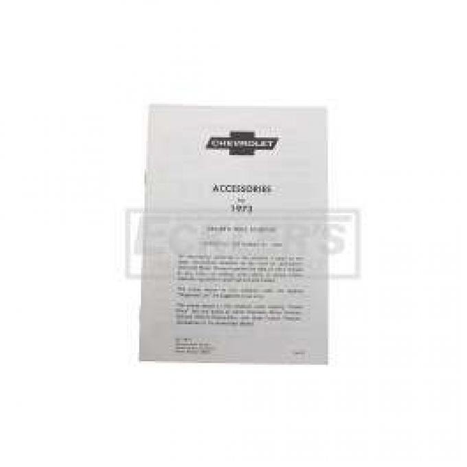 El Camino Custom Features And Accessories Manual, 1973