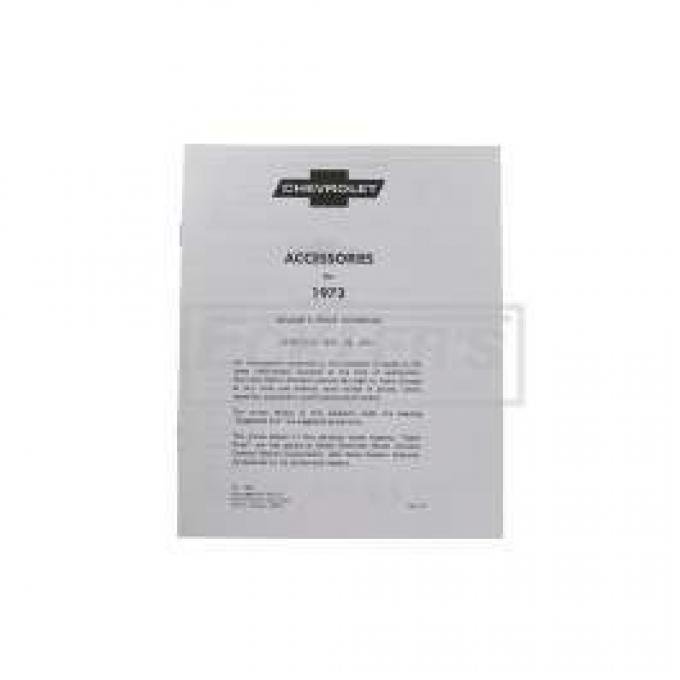 El Camino Custom Features And Accessories Manual, 1972