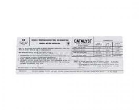 El Camino Emission Decal, 350-400 c.i. 4 Barrel, Automatic Or Manual Transmission, Code XZ, 1976