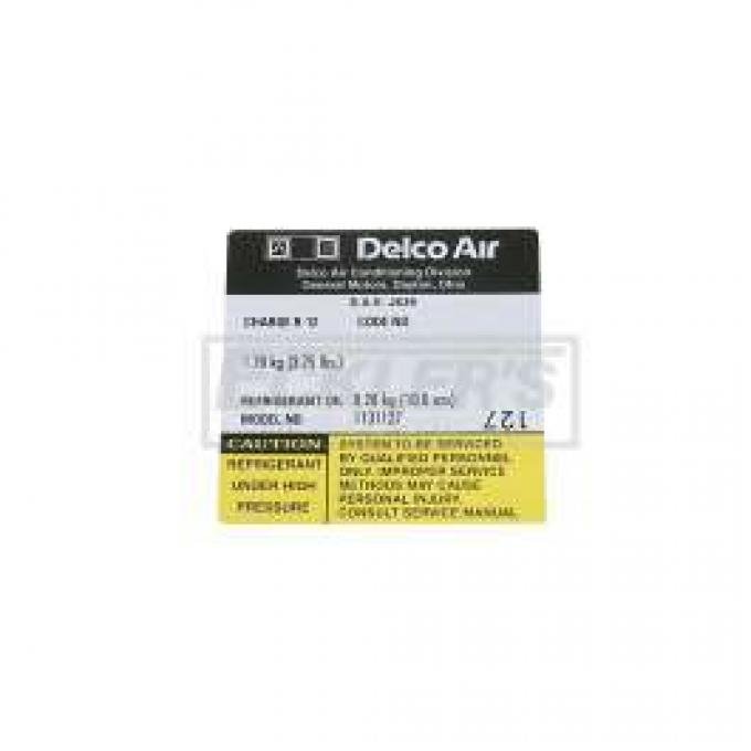 El Camino Air Conditioning Compressor Decal, Delco Compressor #1131127, 1979