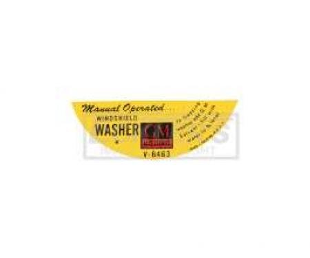 El Camino Windshield Washer Manual Lid Decal, 1959-1960