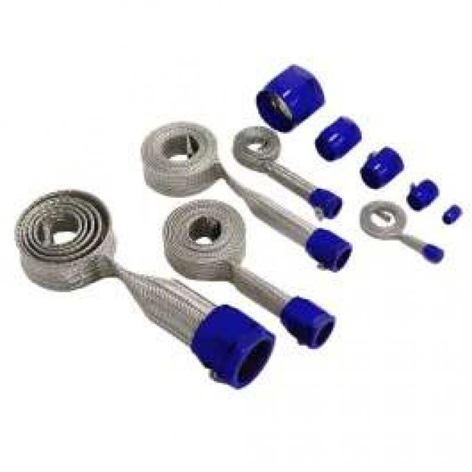 El Camino Hose Cover Kit, Stainless Steel, Universal, With Blue Clamps