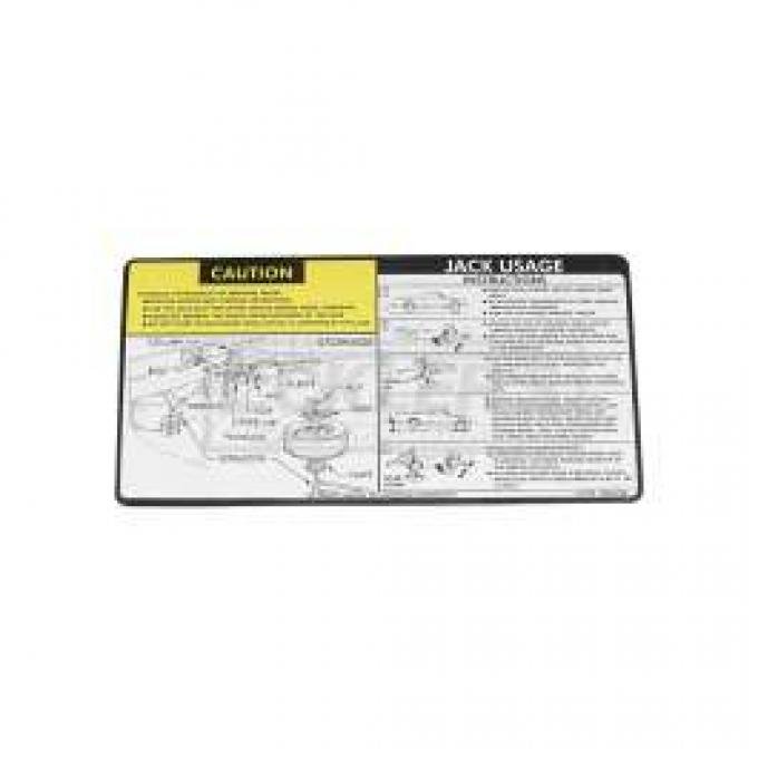 El Camino Jacking Instruction Decal, El Camino And GMC, 1979-1980