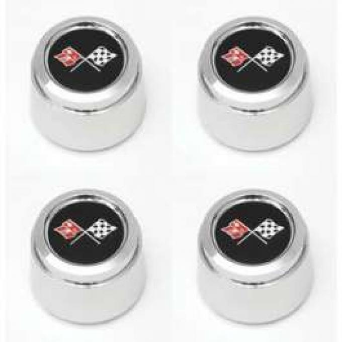 El Camino 1978 Corvette Pace Car Style Chrome Wheel Cap Set, For Corvette Style Aluminum Wheels