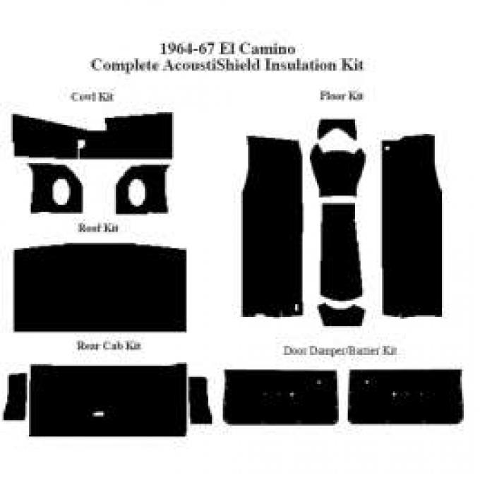 El Camino Acoustic Insulation Kits Complete Set, 1964-1967