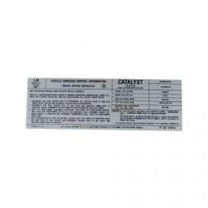 El Camino Emission Decal, 350 ci. 4 Barrel (5.7), With High Output Alternator, Automatic Transmission, Code LM, 1978