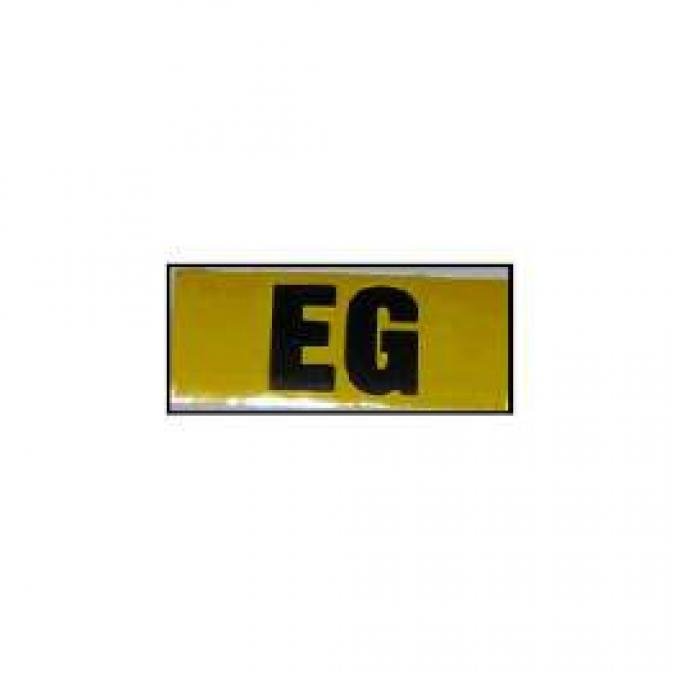 El Camino Valve Cover Code Decal (EG) 396/375hp With Manual Transmission, 1966-1968