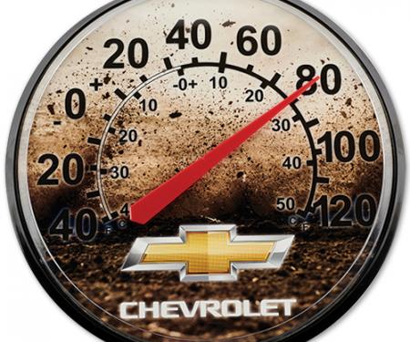 Gold Bowtie Chevrolet 12" Round Plastic Wall Thermometer